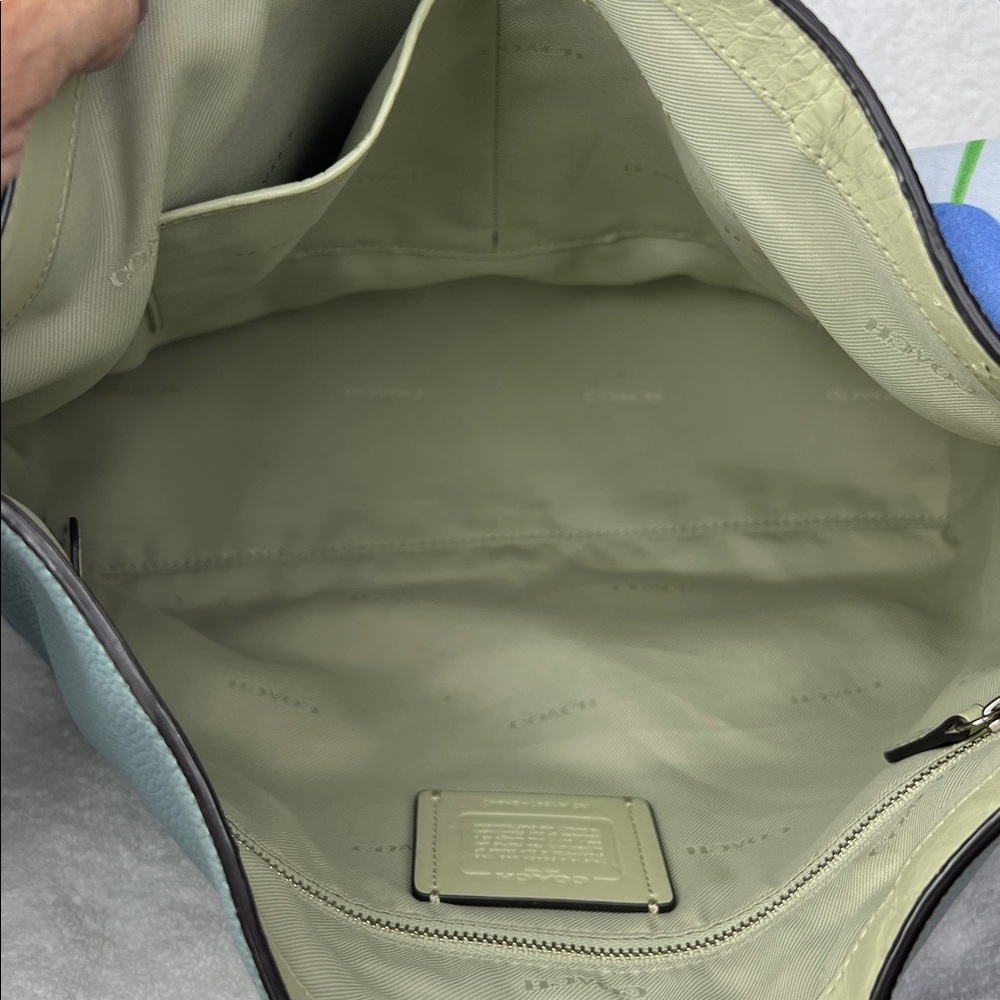 Coach 2019 Light Blue Shoulder Bag with Floral Scarf - Picture 14 of 15